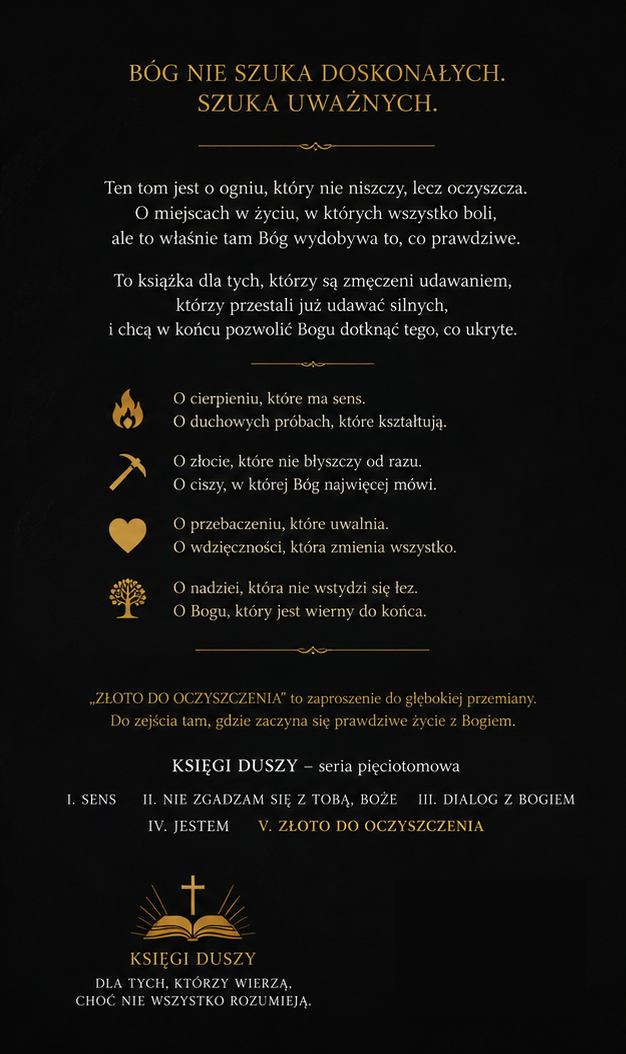 Tył okładki — ZŁOTO DO OCZYSZCZENIA